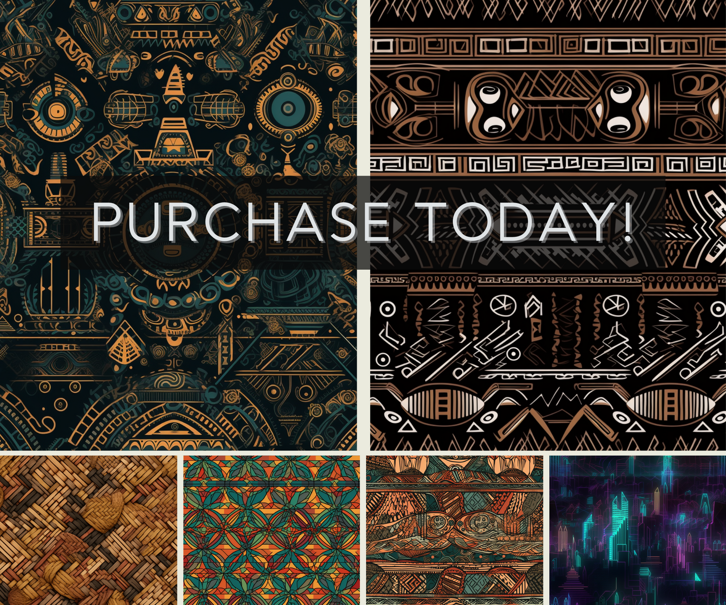 300 Midjourney Seamless Patterns Prompt Bundle: Pattern Pack