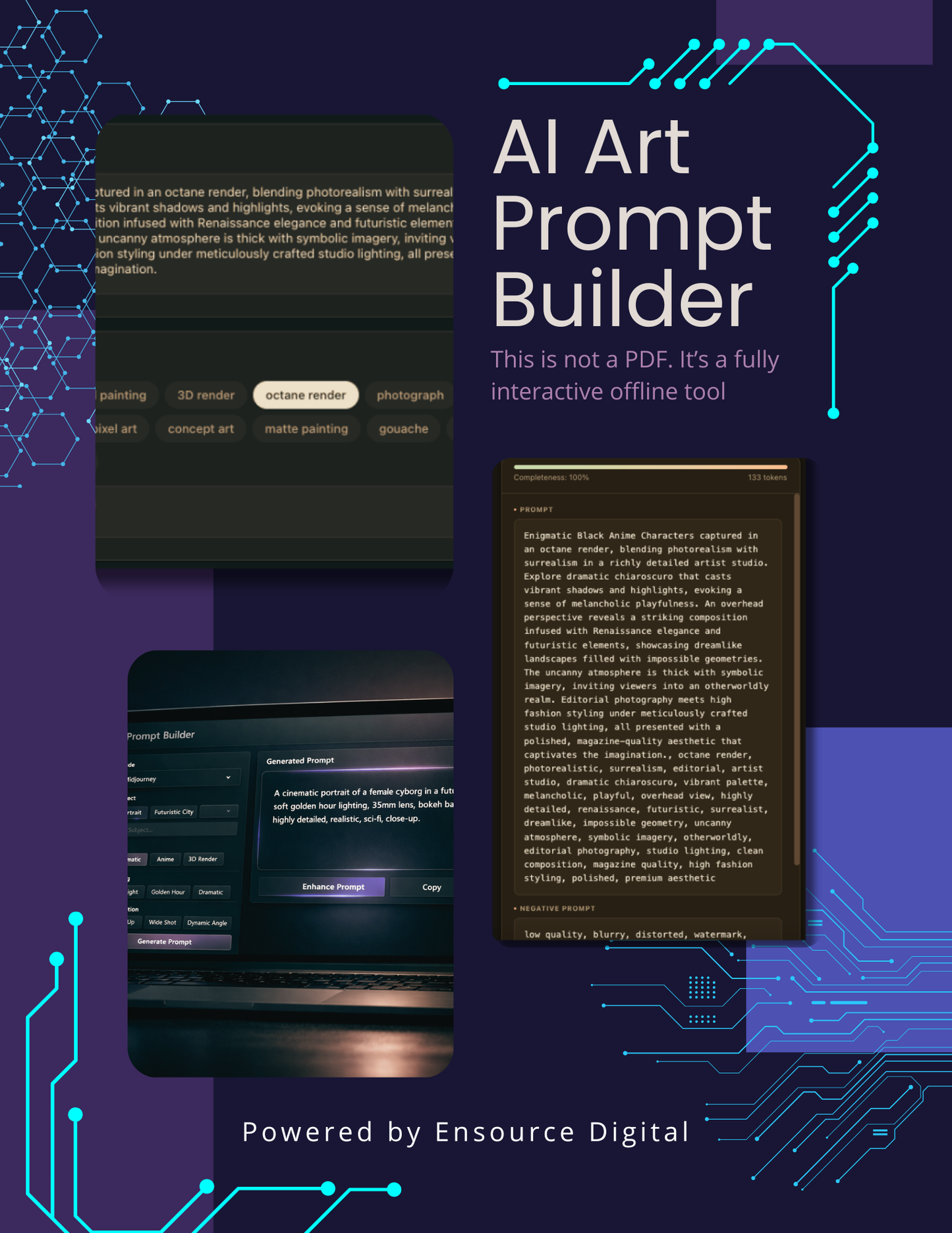 AI Art Prompt Builder – Interactive Offline Tool (No Subscription)