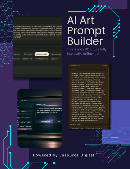 AI Art Prompt Builder – Interactive Offline Tool (No Subscription)