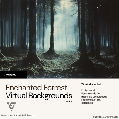 Enchanted Forrest Virtual Backgrounds Vol. 1 | 4 Zoom Virtual Backgrounds | Backdrop | Office Background | Microsoft Teams | Google Meet