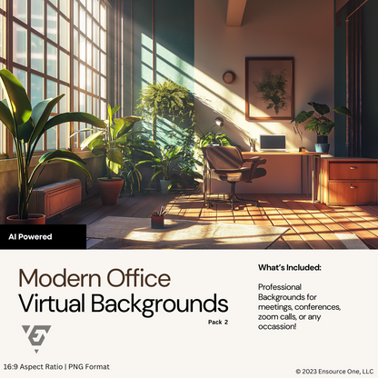 Sunlit Modern Office Virtual Backgrounds | 5 Virtual Backgrounds