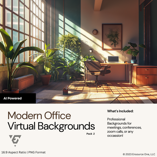 Sunlit Modern Office Virtual Backgrounds | 5 Virtual Backgrounds