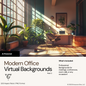 Sunlit Modern Office Virtual Backgrounds | 5 Virtual Backgrounds
