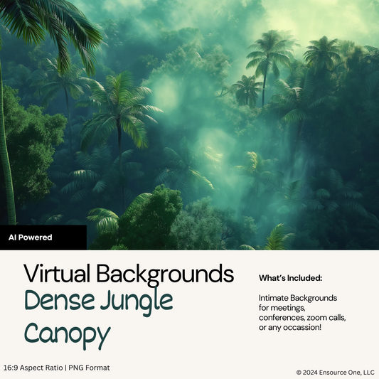 Dense Jungle Canopy Virtual Backgrounds Vol. 1 | 4 Zoom Virtual Backgrounds | Backdrop | Office Background | Microsoft Teams