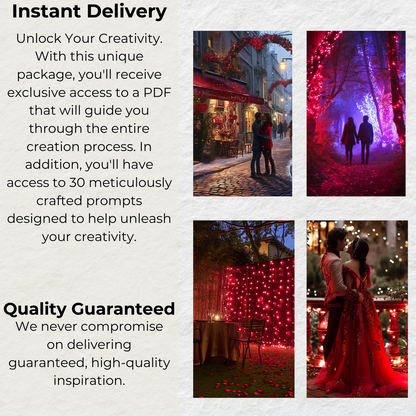 Romantic Parisian Valentine's Day Art Bundle: Midjourney Prompts Inspired by Love and Elegance | AI Art