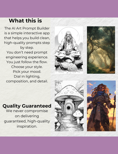 AI Art Prompt Builder – Interactive Offline Tool (No Subscription)