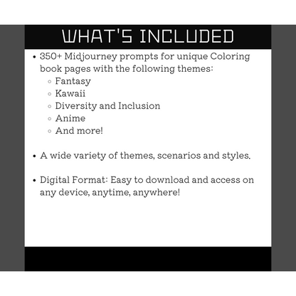 Coloring Book Prompts Bundle | Over 400 expertly crafted prompts