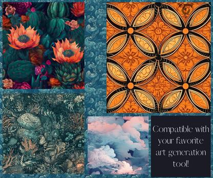 300 Midjourney Seamless Patterns Prompt Bundle: Pattern Pack