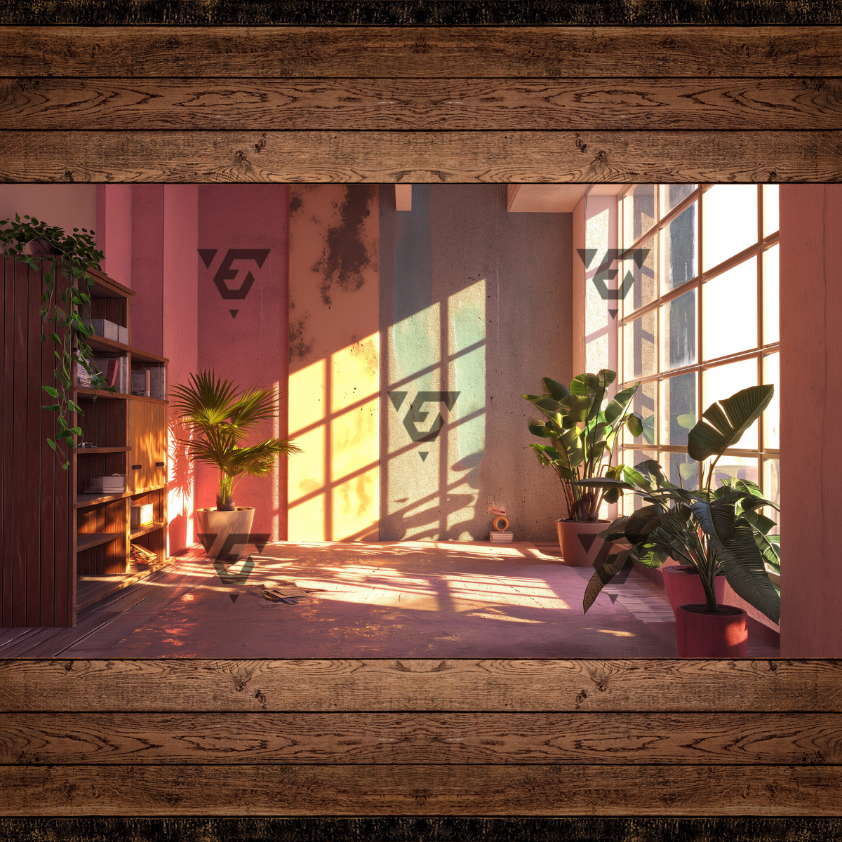 Sunlit Plant Lover's Office Virtual Backgrounds Vol. 1 | 4 Virtual Backgrounds