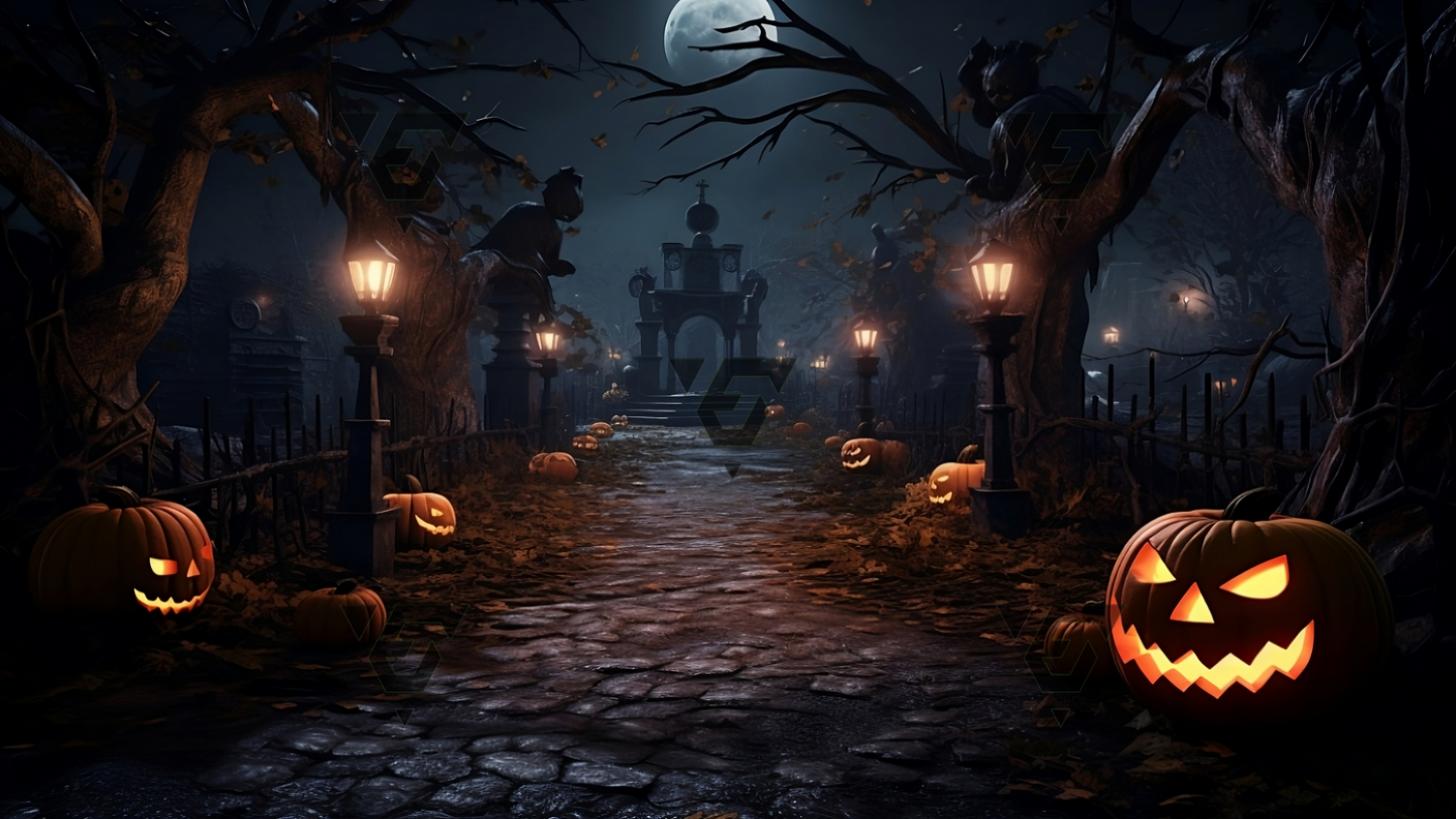 Halloween Spooky Scenes Virtual Backgrounds | 4 Zoom Virtual Backgrounds | Backdrop | Office Background | Microsoft Teams | Google Meet