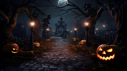 Halloween Spooky Scenes Virtual Backgrounds | 4 Zoom Virtual Backgrounds | Backdrop | Office Background | Microsoft Teams | Google Meet