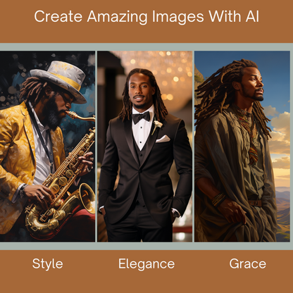 Dynamic Locs: MidJourney Prompts for Black Men - Digital Guide Included