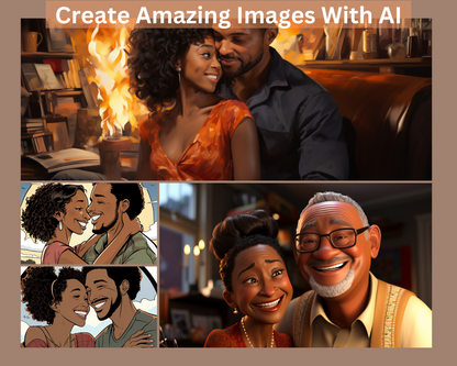 Midjourney Prompts featuring Black Love Vol. 1 & 2: A Midjourney & Leonardo.ai Guide  | AI Art