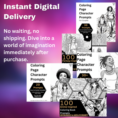 Coloring Book Prompts Bundle | Over 400 expertly crafted prompts