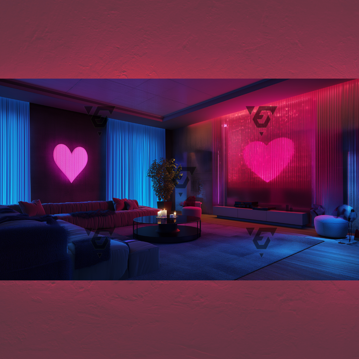 Valentine's Day Virtual Backgrounds Vol. 1 | 4 Zoom Virtual Backgrounds | Backdrop | Office Background | Microsoft Teams