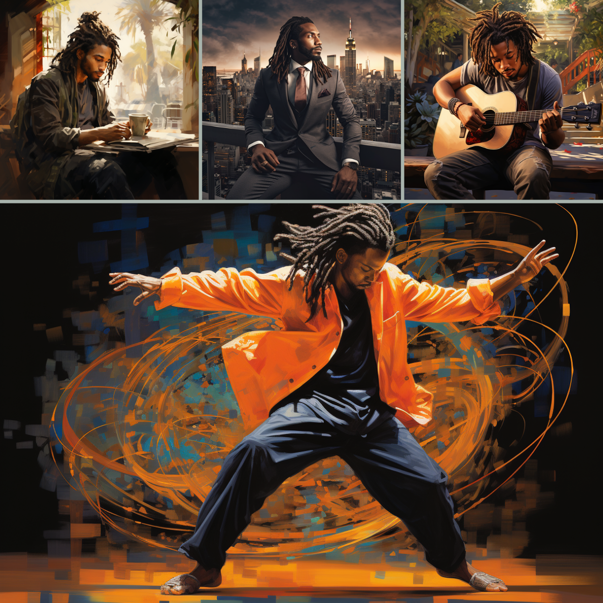 Dynamic Locs: MidJourney Prompts for Black Men - Digital Guide Included