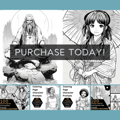 Coloring Book Prompts Bundle | Over 400 expertly crafted prompts
