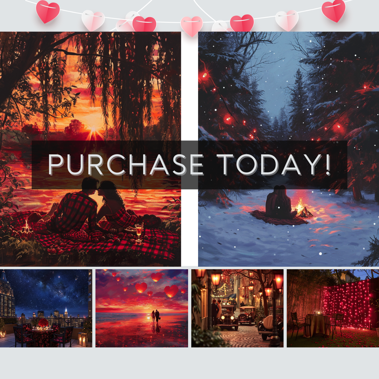 Romantic Parisian Valentine's Day Art Bundle: Midjourney Prompts Inspired by Love and Elegance | AI Art