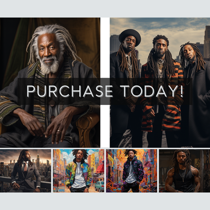 Dynamic Locs: MidJourney Prompts for Black Men - Digital Guide Included