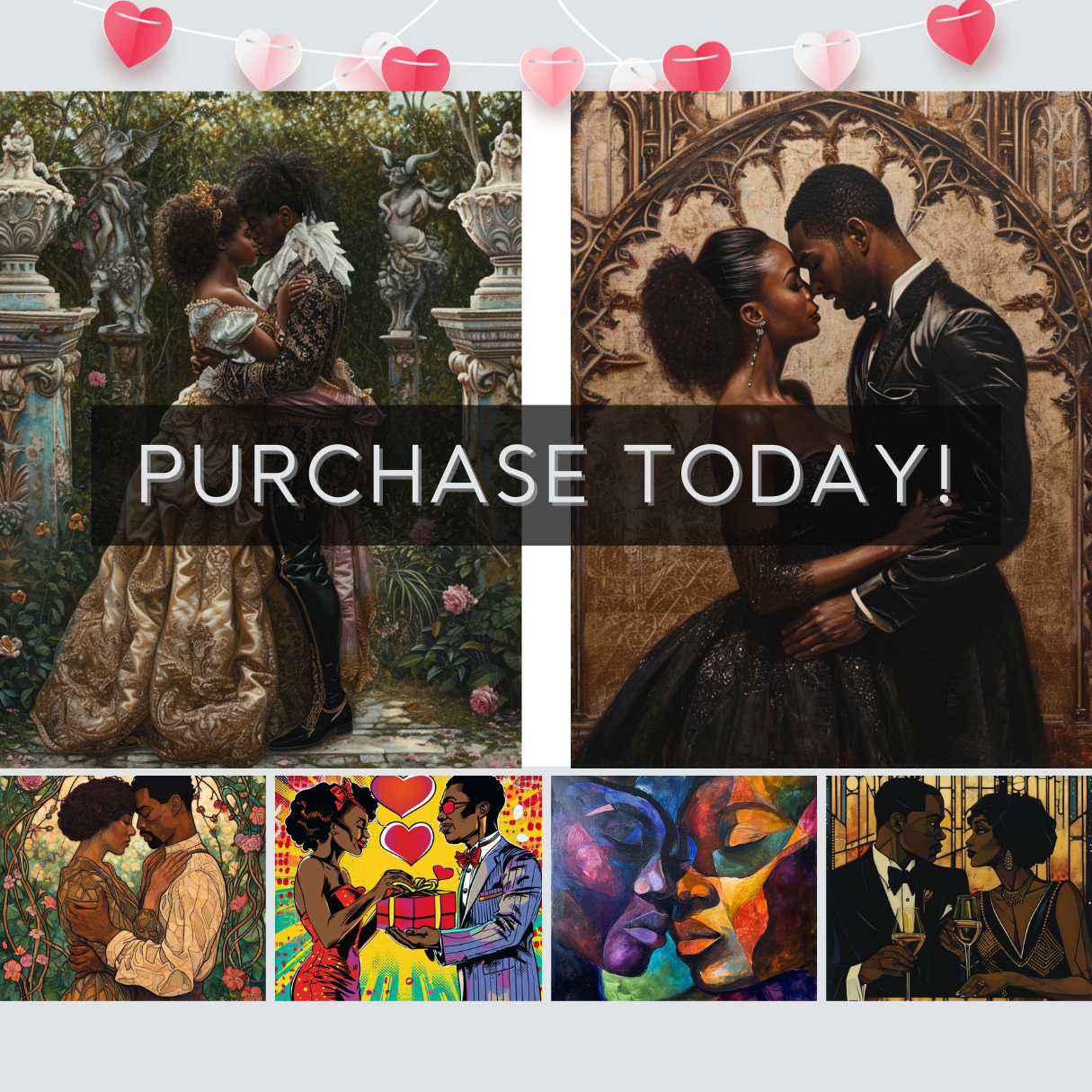 Midjourney Prompts featuring Black Love Vol. 1 & 2: A Midjourney & Leonardo.ai Guide  | AI Art