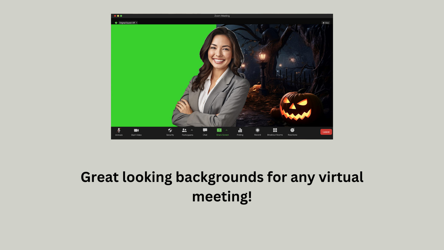 Halloween Spooky Scenes Virtual Backgrounds | 4 Zoom Virtual Backgrounds | Backdrop | Office Background | Microsoft Teams | Google Meet