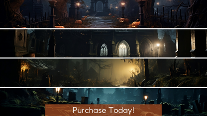 Halloween Spooky Scenes Virtual Backgrounds | 4 Zoom Virtual Backgrounds | Backdrop | Office Background | Microsoft Teams | Google Meet