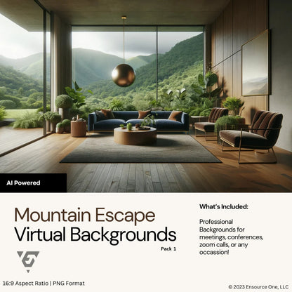 Mountain Escape Virtual Backgrounds Vol. 1 | 5 Virtual Backgrounds
